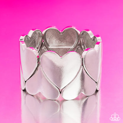 Sweetheart Setting Silver Bracelet