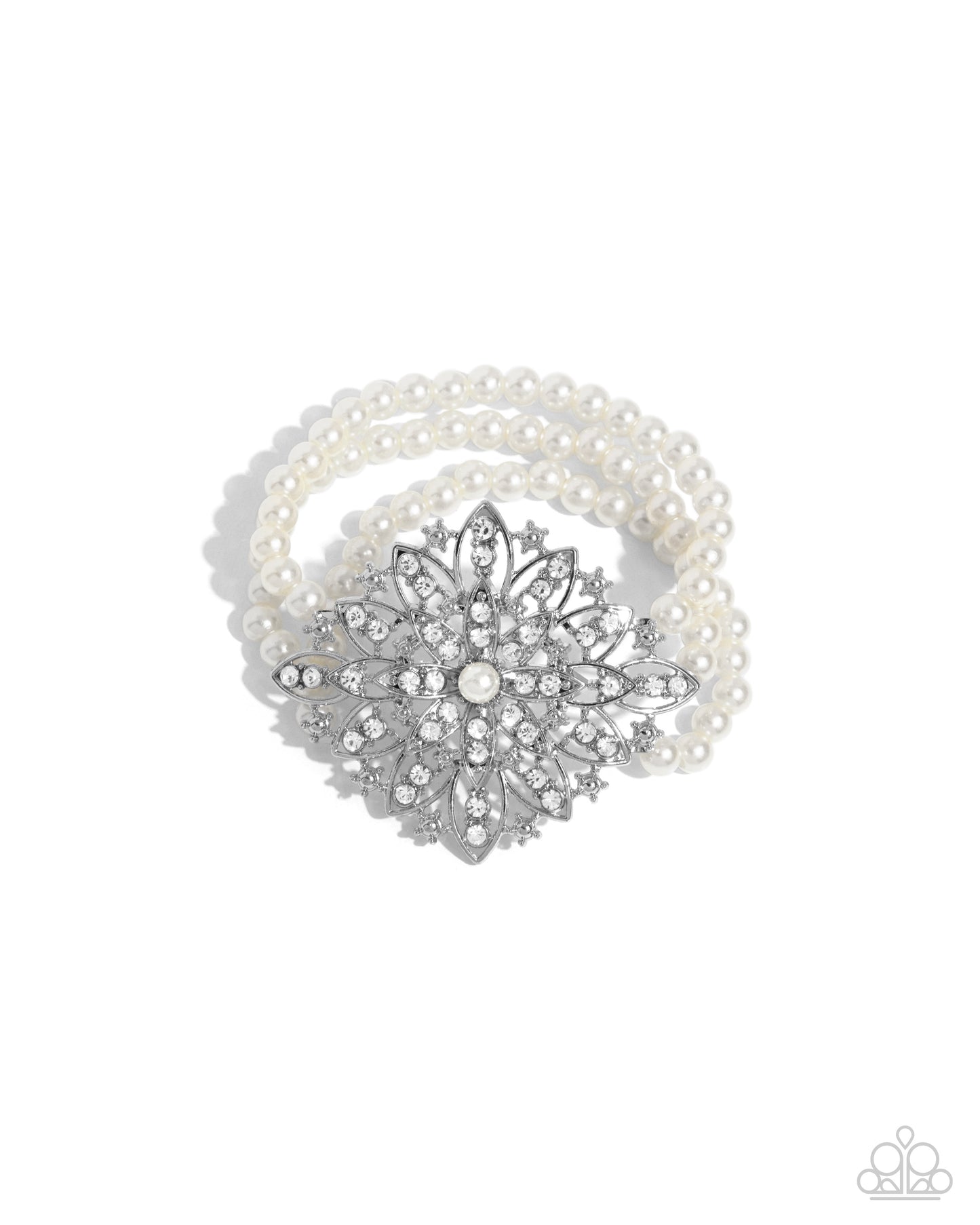 Flattering Florals White Bracelet