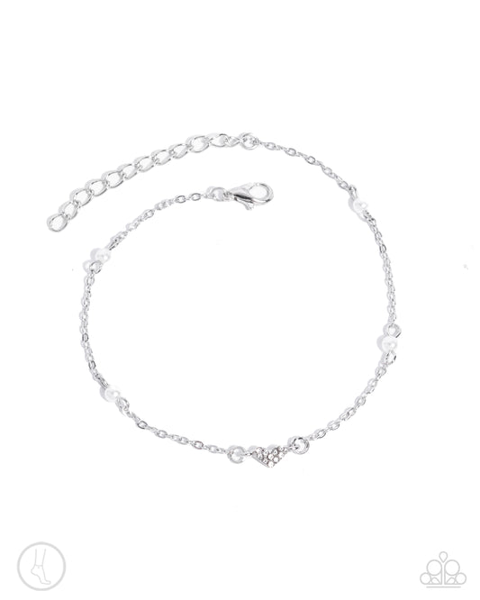 Ladylike Loop White Ankle Bracelet
