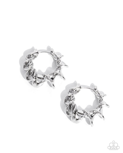 Corkscrew Chic Silver Hoop Earrings Paparazzi