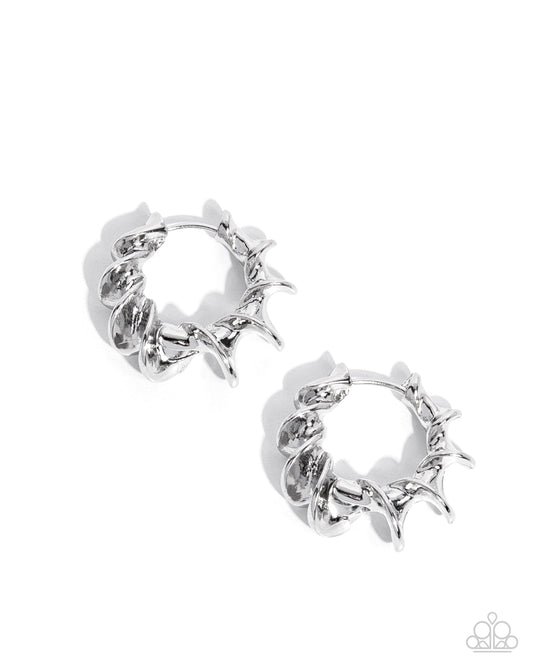 Corkscrew Chic Silver Hoop Earrings Paparazzi