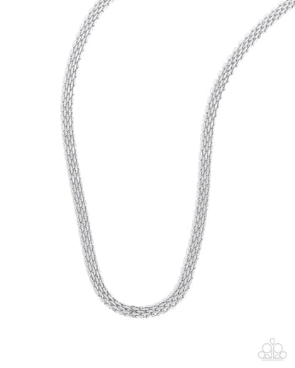 Chained Character Silver Mens Necklace