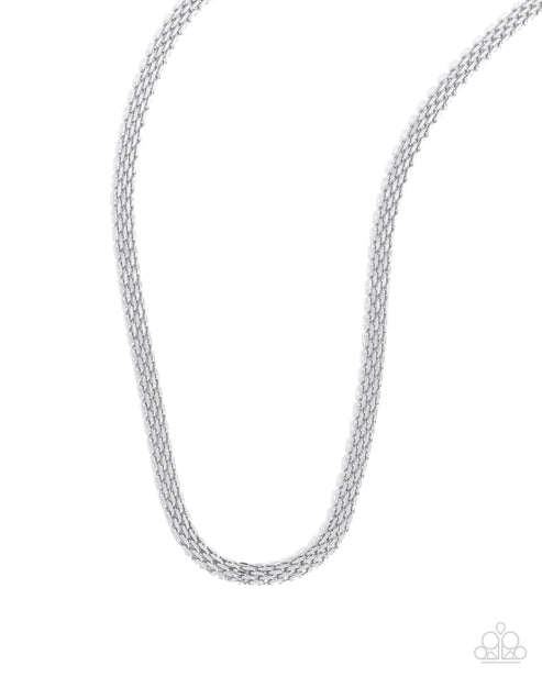 Chained Character Silver Mens Necklace