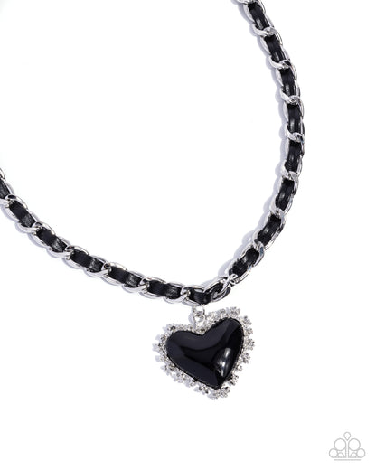 Austere Attraction Black Necklace