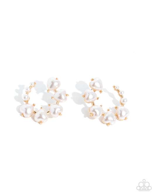 Castle Courting Gold Post Earrings Paparazzi