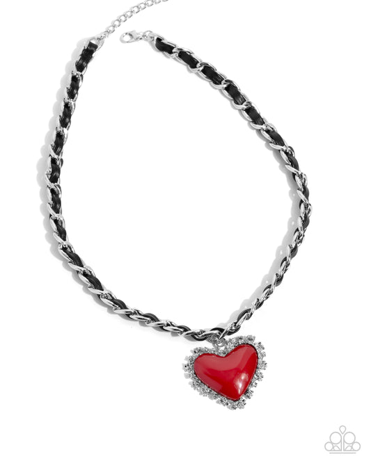 Austere Attraction Red Necklace
