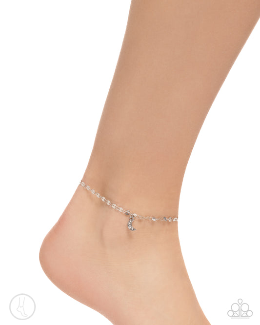 Crescent Chic Silver Ankle Bracelet