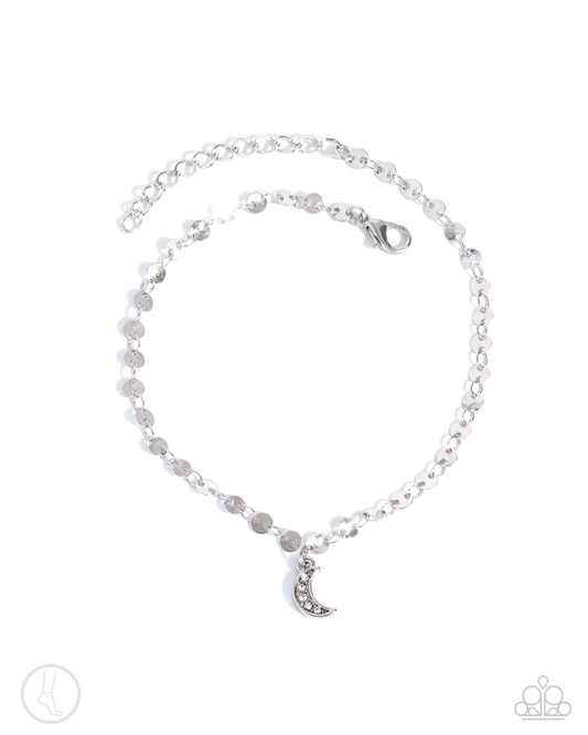 Crescent Chic Silver Ankle Bracelet