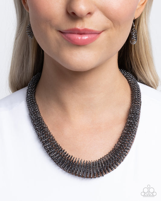 Trenchant Tribute Black Necklace