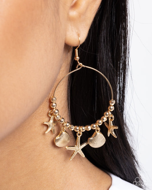 Coastal Conversation Gold Earrings Paparazzi