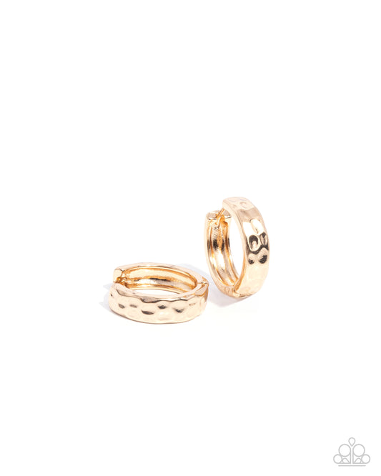 Hammered Hyperaware Gold Hoop Earrings
