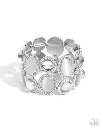 Affixed Appeal White Bracelet