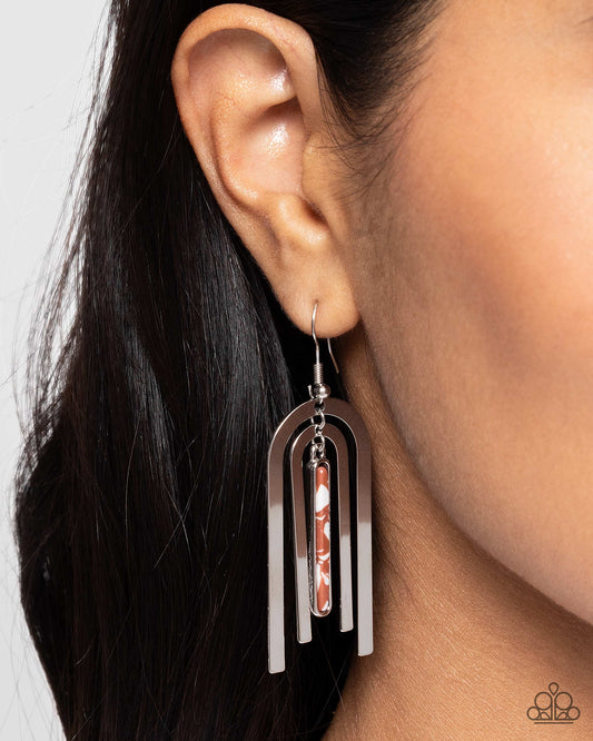 Coarse Conversation Brown Earrings Paparazzi