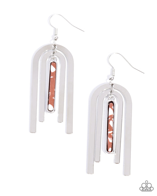 Coarse Conversation Brown Earrings Paparazzi