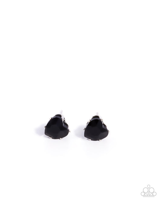 Sweetheart Stunner Black Post Earrings Paparazzi