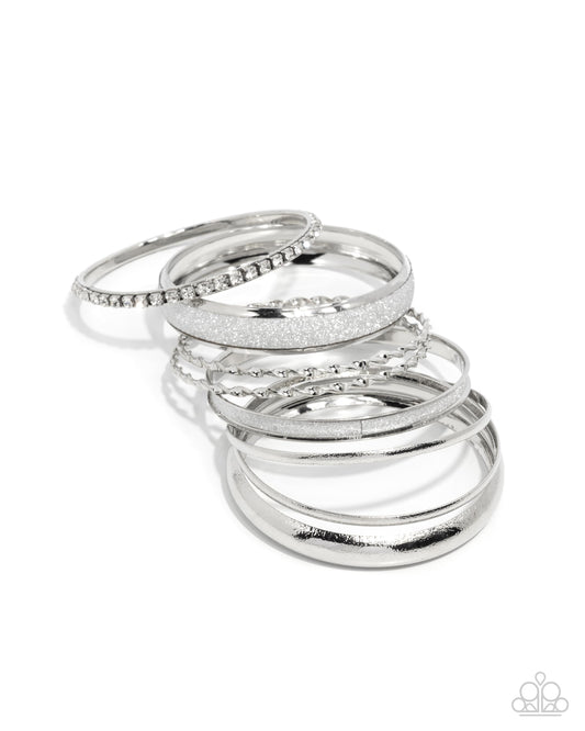 Smoldering Stack Silver Bracelets