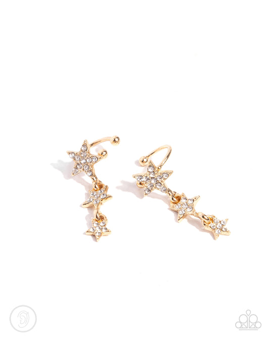 Stellar Surge Gold Ear Cuff Earrings