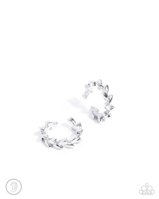 Laurel Limit Silver Ear Cuff Earrings Paparazzi