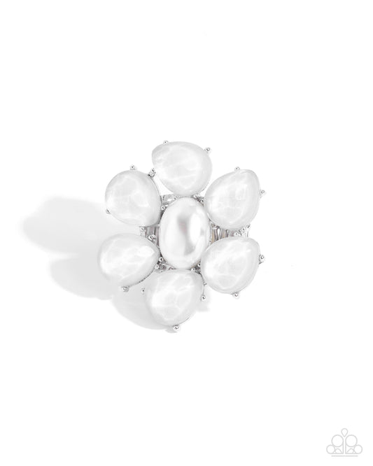 Glitter in the Air White Ring