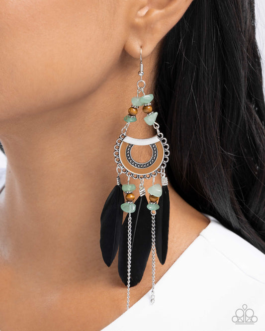 Serene Stage Green Earrings Paparazzi