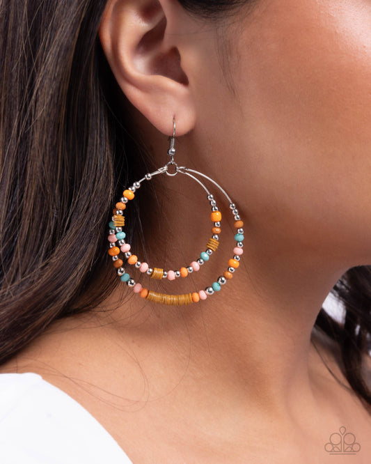 Audacious Arrangement Orange Earrings Paparazzi
