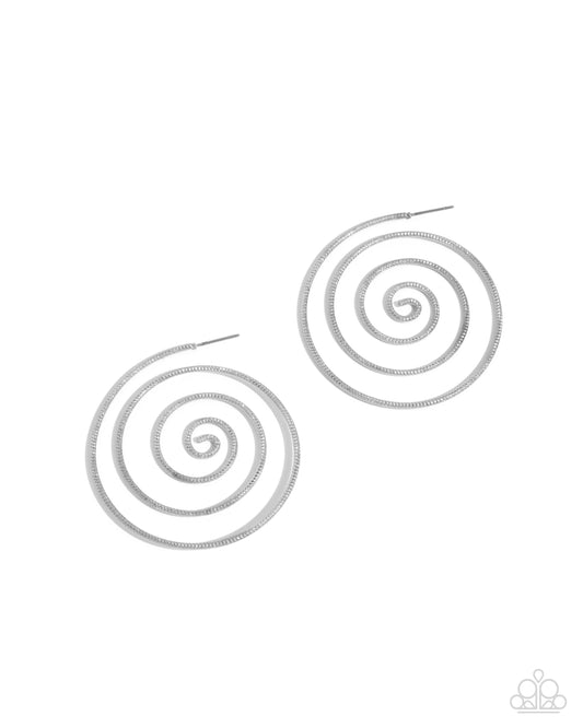 Seize the Spiral Silver Post Earrings Paparazzi