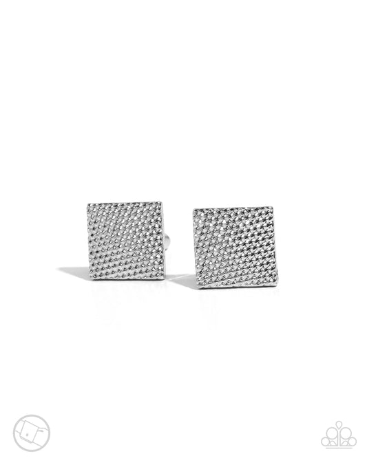 Shimmery Strength Silver Cufflinks