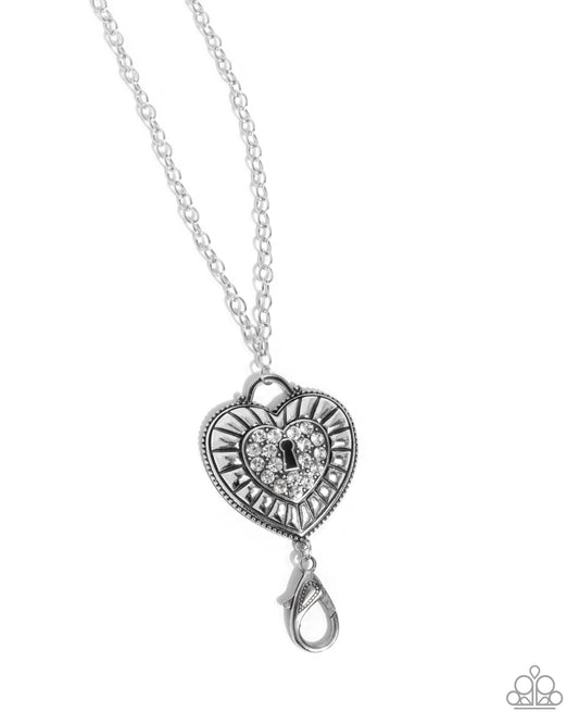 Panoramic Padlock White Necklace