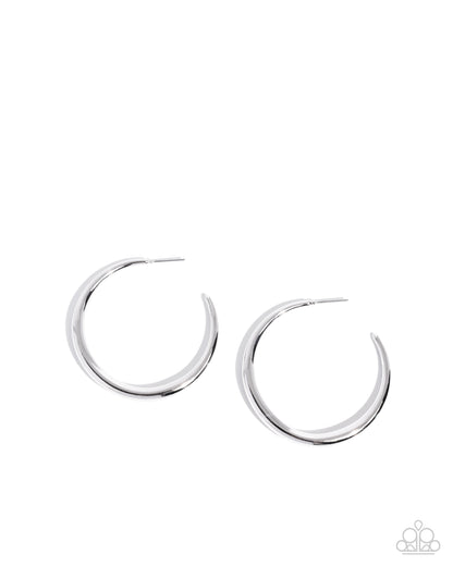 Sleek Selvage Silver Hoop Earrings