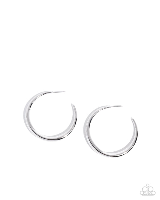 Sleek Selvage Silver Hoop Earrings
