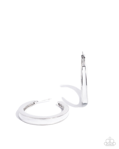 Painted Prowess White Hoop Earrings