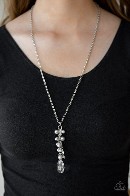 Teardrop Serenity Silver Necklace Paparazzi
