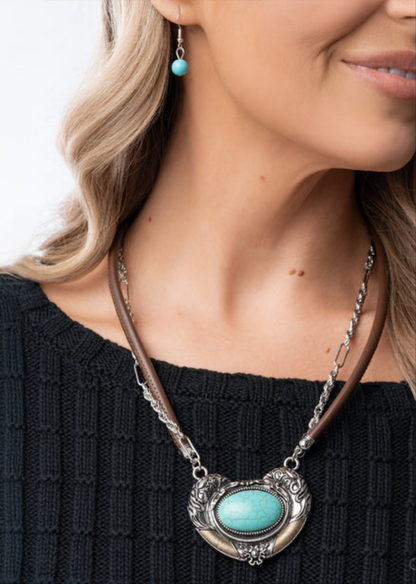 Grounded Gesture Blue Necklace