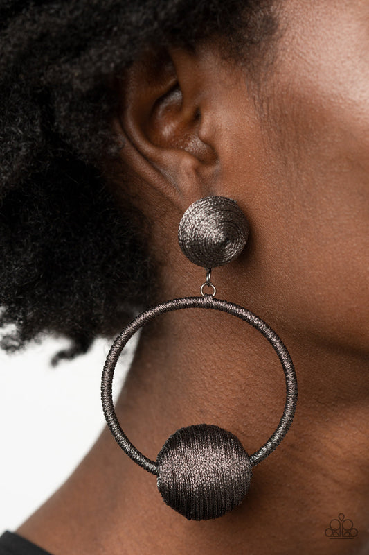 Social Sphere Black Earrings Paparazzi