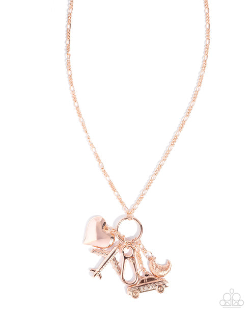 World Tour Rose Gold  Lanyard Necklace