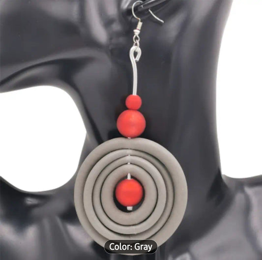 Bohemian Grey Rubber Earrings