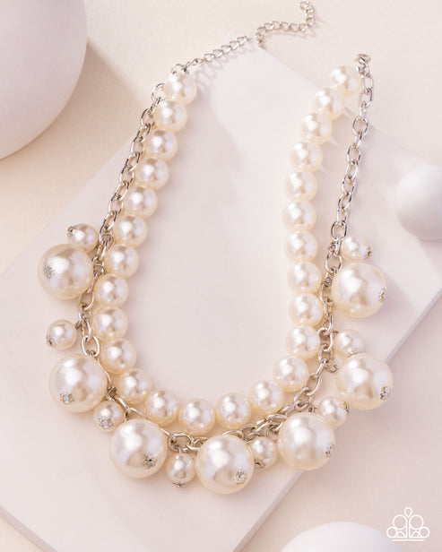 Sophisticated to the Max  White Necklace
