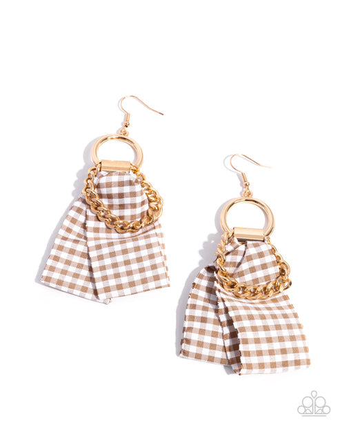 Picnic Pizzazz Brown Earrings