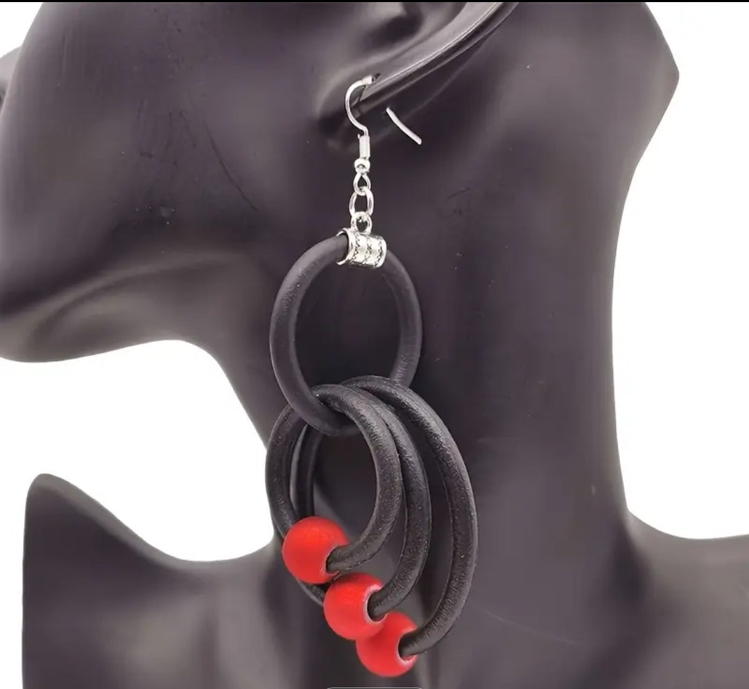 Boho Style Black Drop Earrings