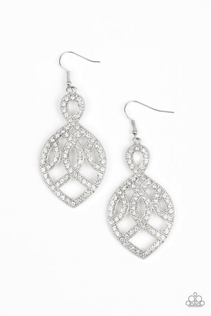 A Grand Statement White Earrings