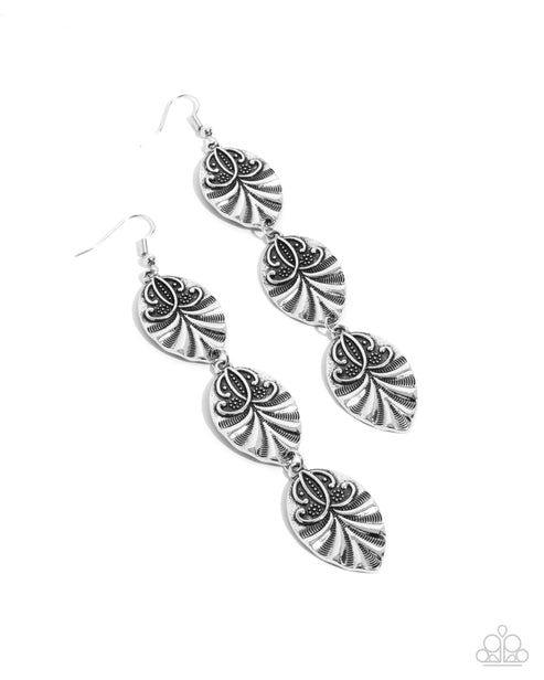 Rustic Range Silver Earrings