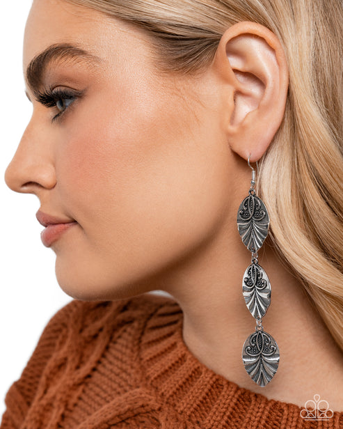 Rustic Range Silver Earrings