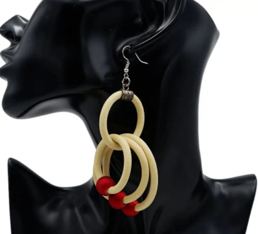 Boho Style White Drop Earrings