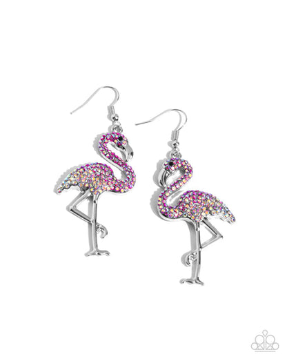 Flamingo Flourish Pink  Earrings