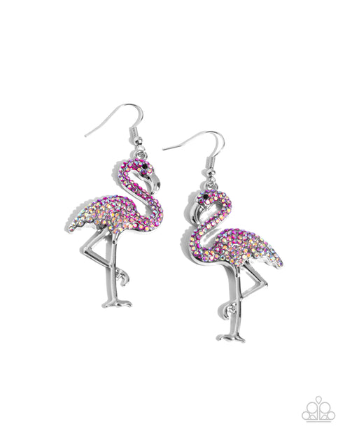 Flamingo Flourish Pink  Earrings