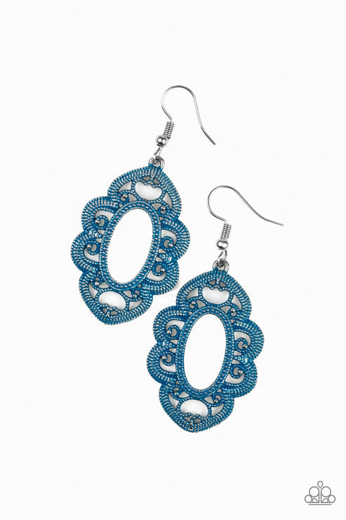 Mantras and Mandalas Blue Earrings