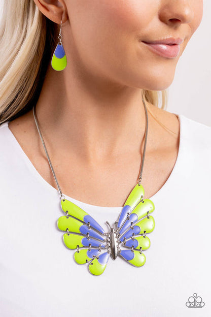 Moth Maven Green  Necklace