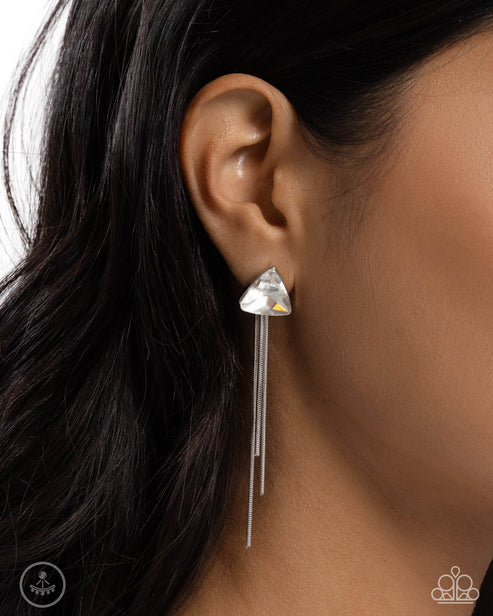 Candescent Class White  Post Earrings