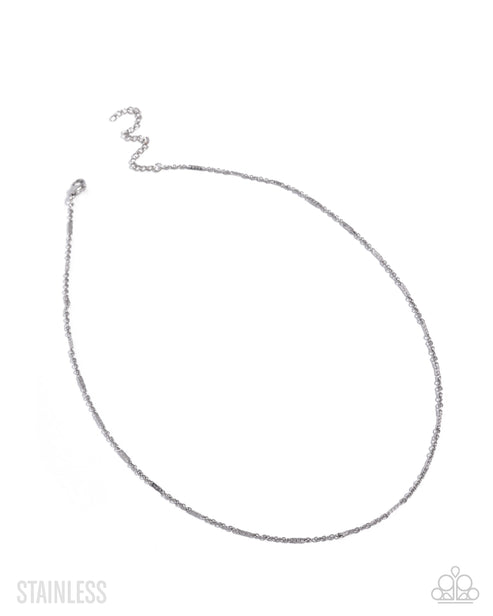 No Drama Silver Mens Necklace