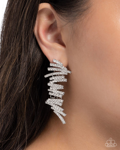 Scattered Surety White  Post Earrings
